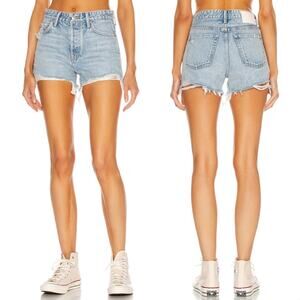 GRLFRND Helena High Rise Cutoff Denim Shorts Women’s Size 24 Newport Distressed